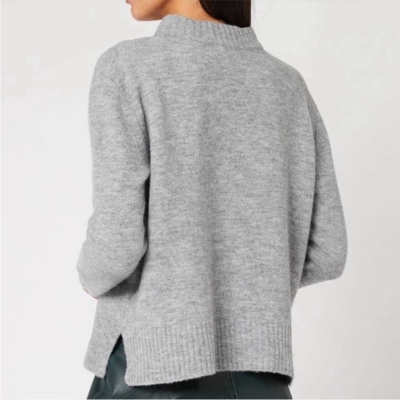 WHISTLES Neutral Gray Wool Blend Crewneck Sweater - Picture 3 of 13